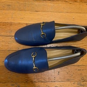 Leather loafers - blue w buckle